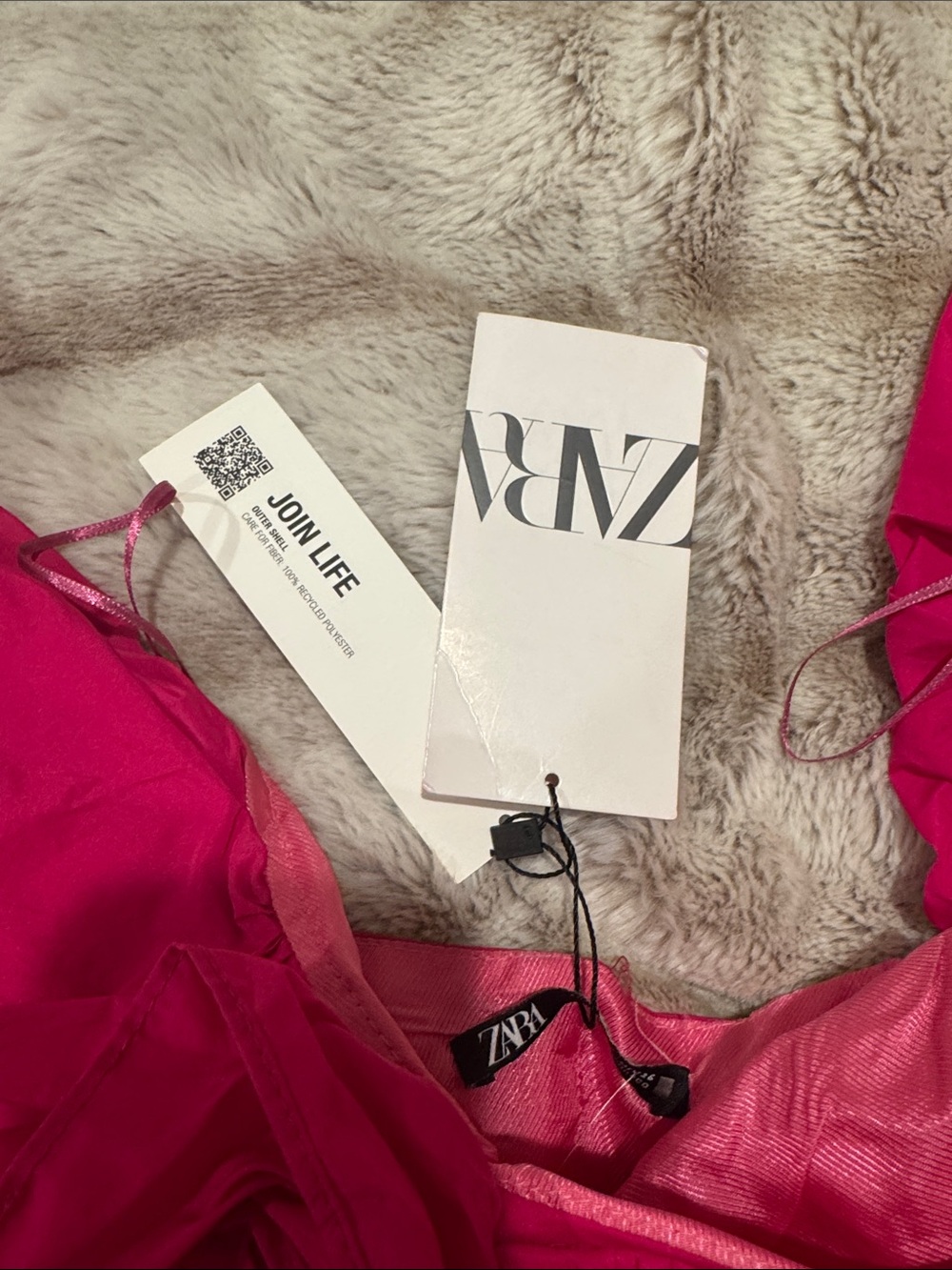 Zara Hot Pink Statement Off-Shoulder Ruffle Top - Picture 10 of 10